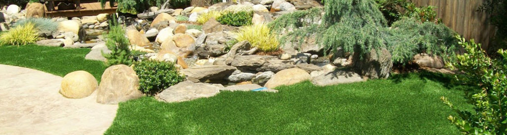Artificial grass backyard