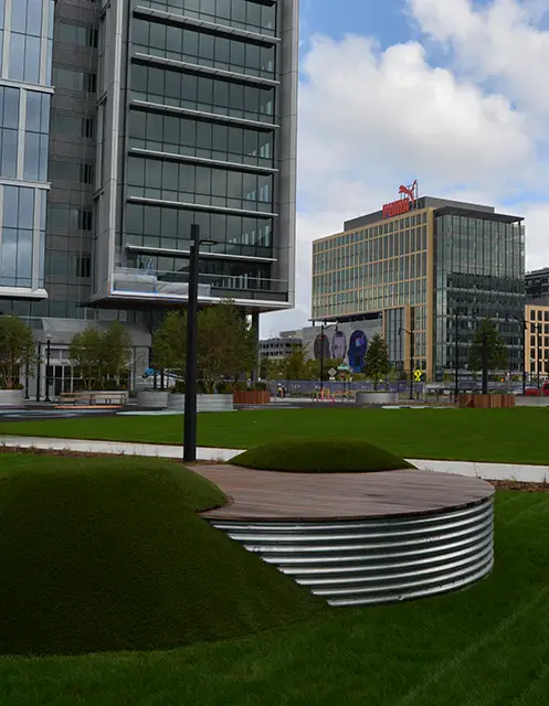 Artificial grass government building installation from SYNLawn